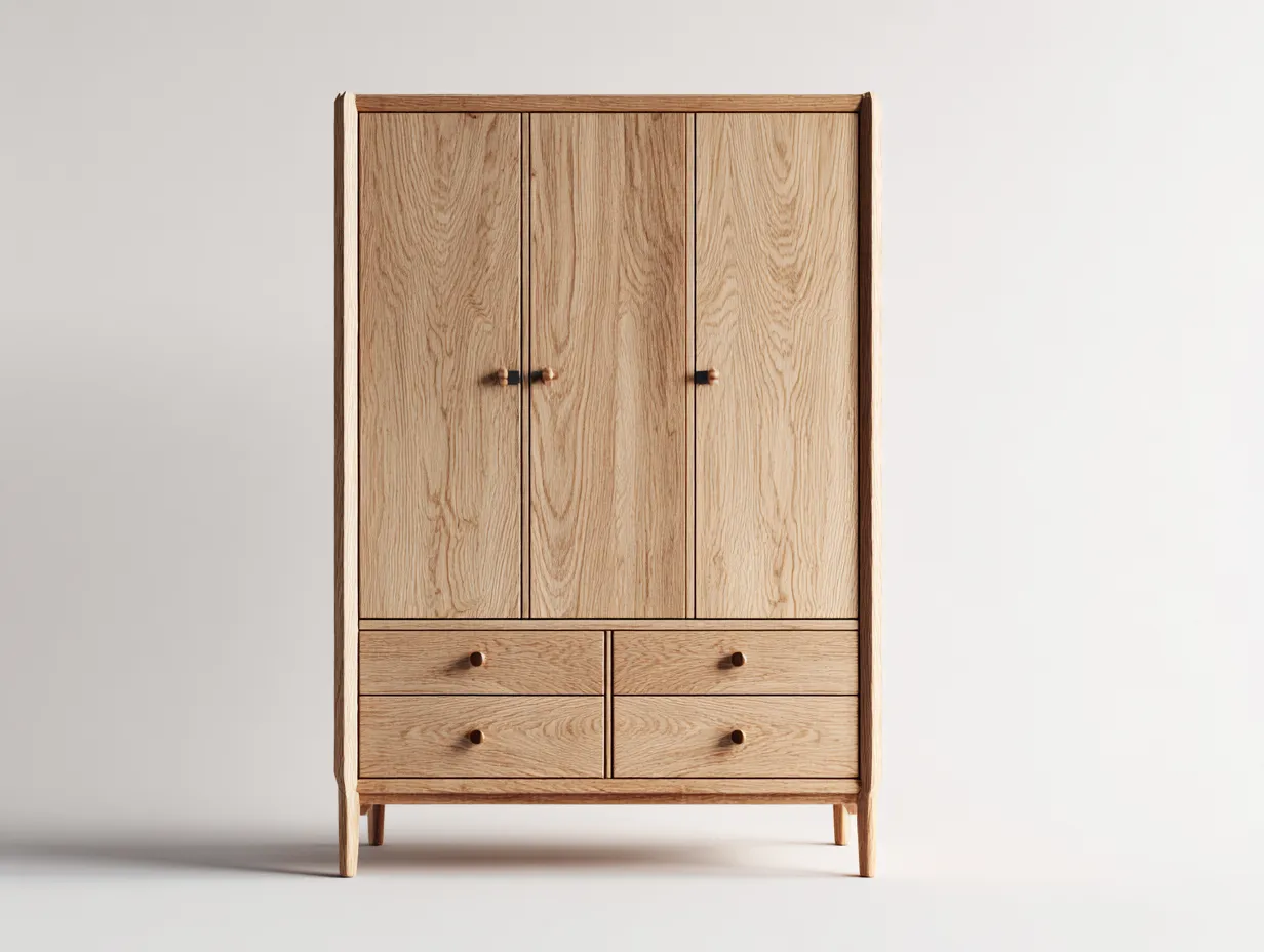 Armarios de madera 100x55x190cm - marrón - diseño moderno funcional-Cozygoloft