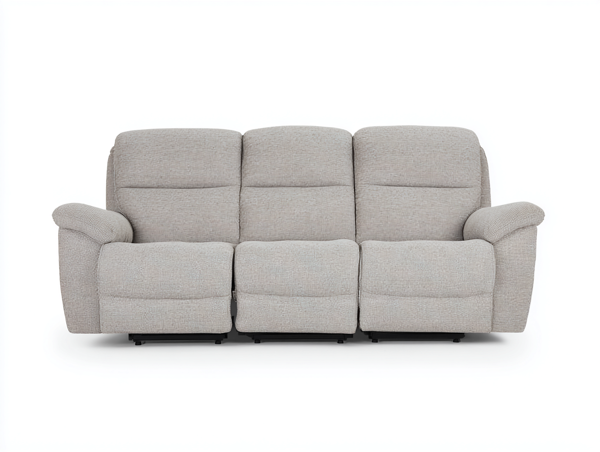 Sofá reclinable de tela 210x95x100cm - gris claro - diseño confortable para salón-Cozygoloft