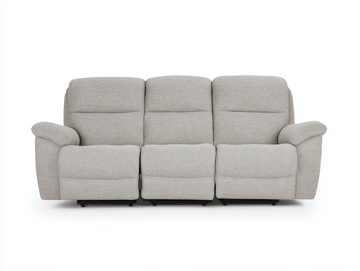 Sofá reclinable de tela 210x95x100cm - gris claro - diseño confortable para salón-Cozygoloft