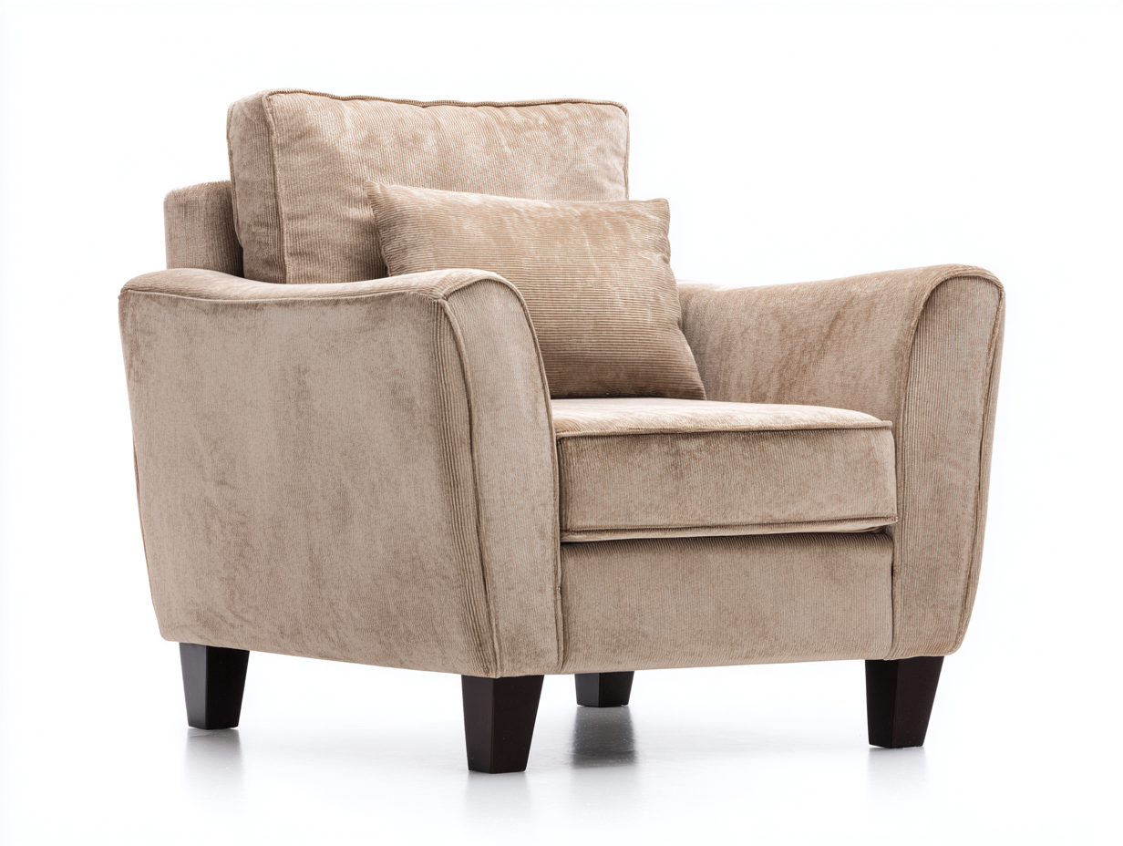 Sillón de tela tapizado 85x80x90 cm - beige - diseño contemporáneo para salón-Cozygoloft