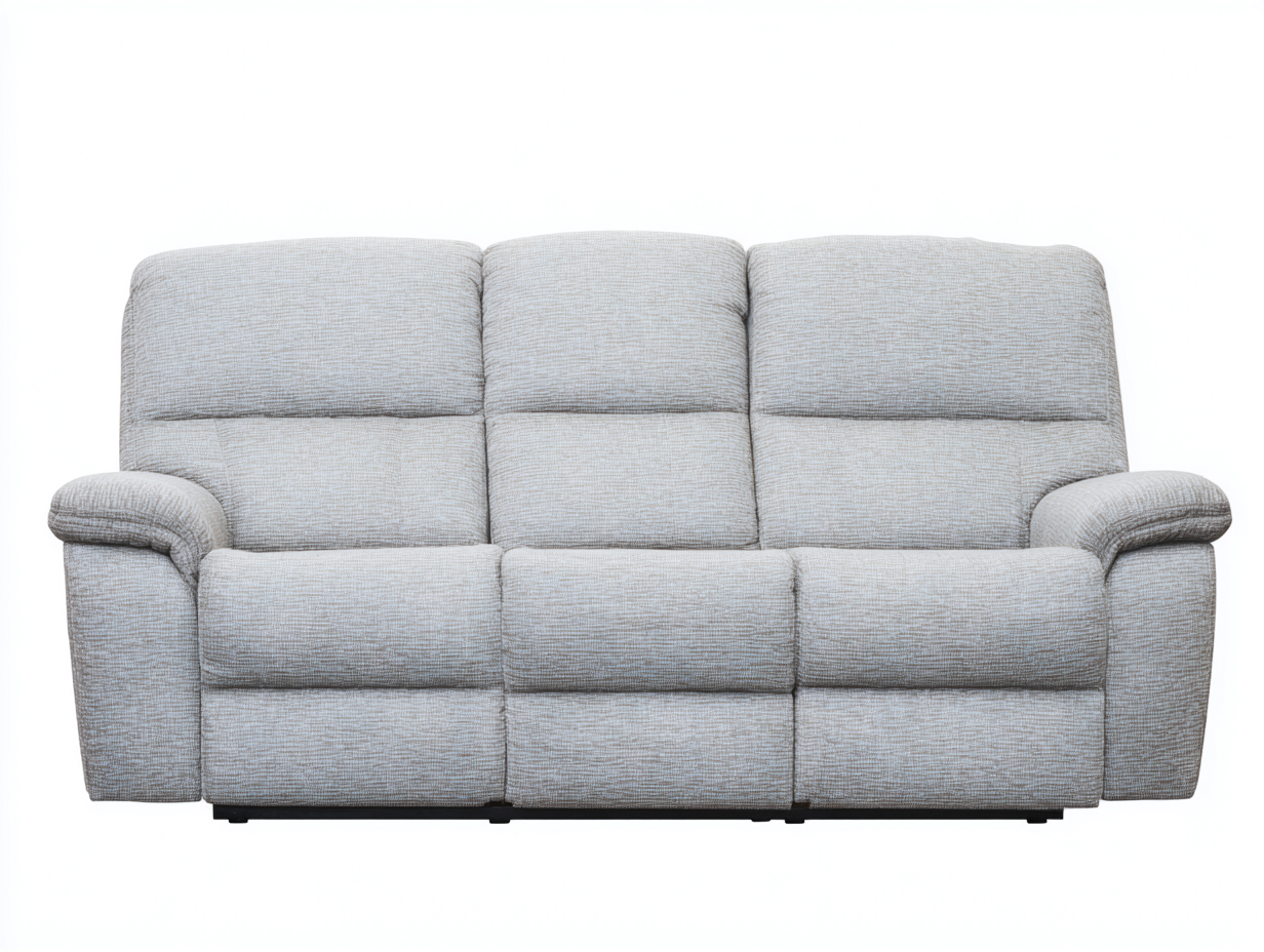 Sofá reclinable de tela 200x95x100 cm - gris claro - diseño confortable-Cozygoloft