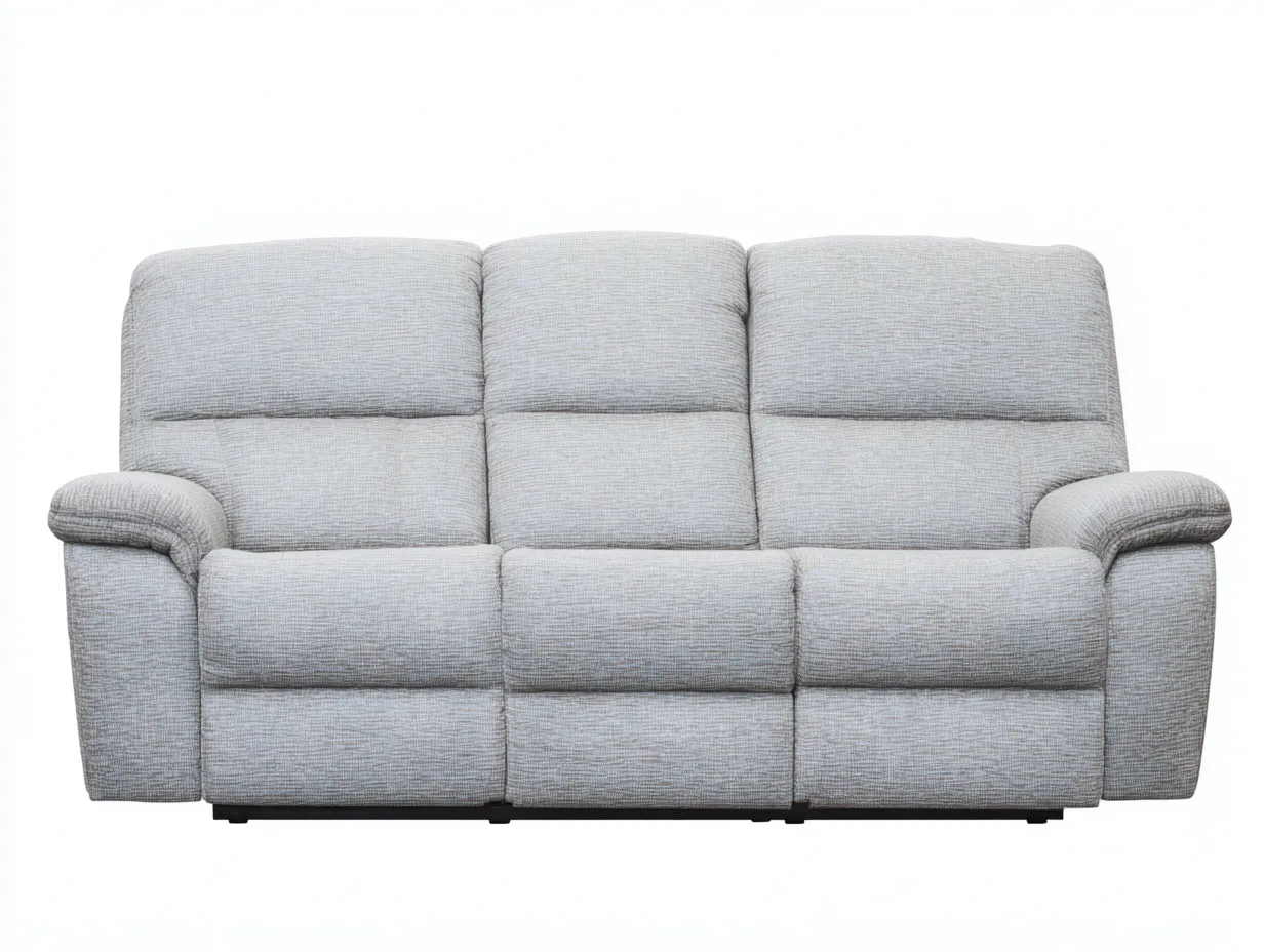 Sofá reclinable de tela 200x95x100 cm - gris claro - diseño confortable-Cozygoloft
