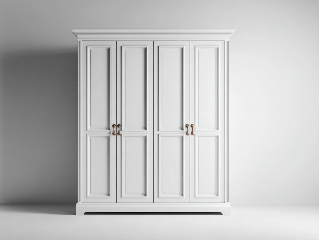 Armarios de madera 180x60x200cm - blanco - diseño clásico elegante-Cozygoloft