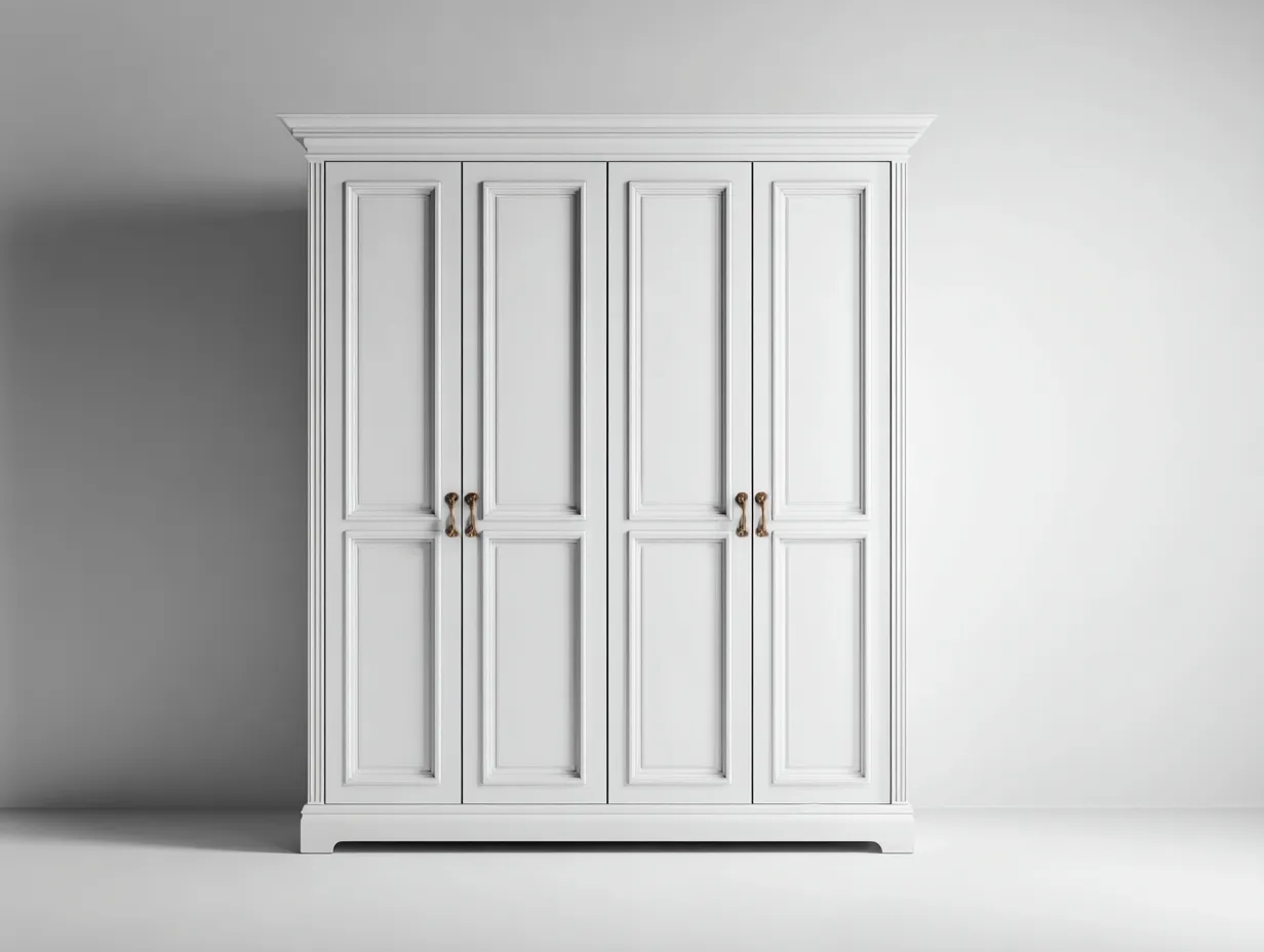 Armarios de madera 180x60x200cm - blanco - diseño clásico elegante-Cozygoloft