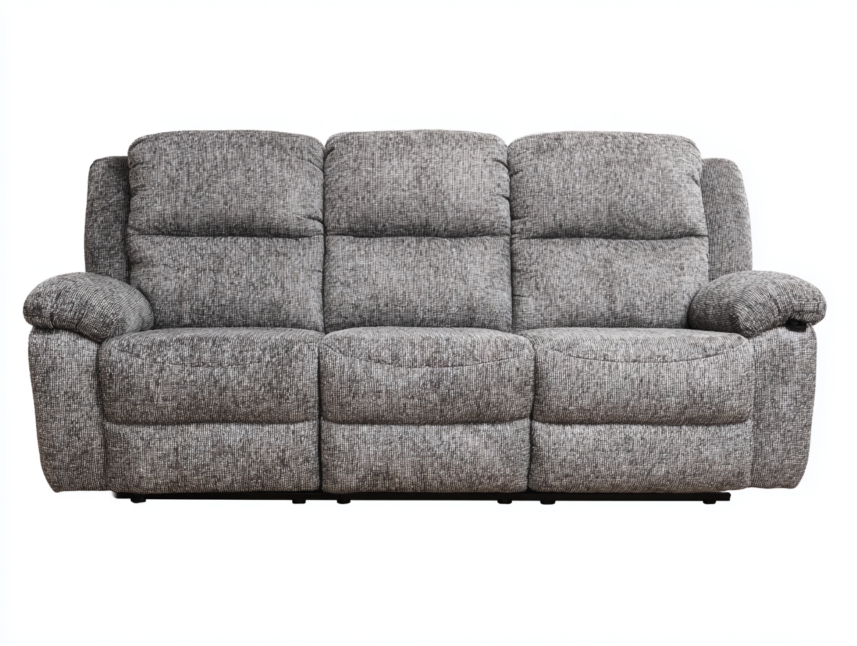 Sofá reclinable tapizado 3 plazas 215x98x103 cm - gris - diseño cómodo para salón-Cozygoloft