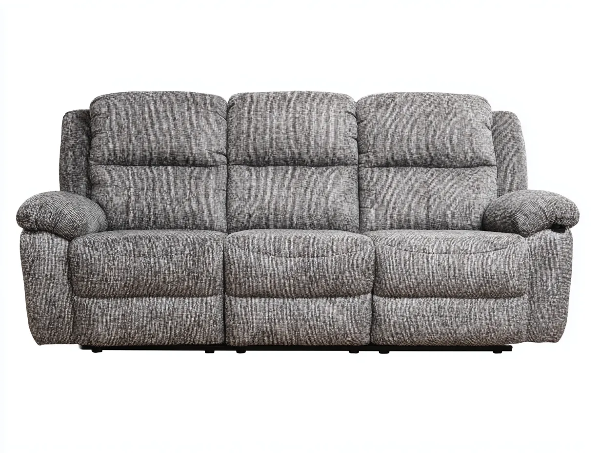 Sofá reclinable tapizado 3 plazas 215x98x103 cm - gris - diseño cómodo para salón-Cozygoloft