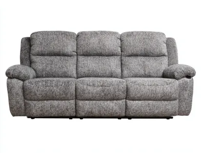 Sofá reclinable tapizado 3 plazas 215x98x103 cm - gris - diseño cómodo para salón-Cozygoloft