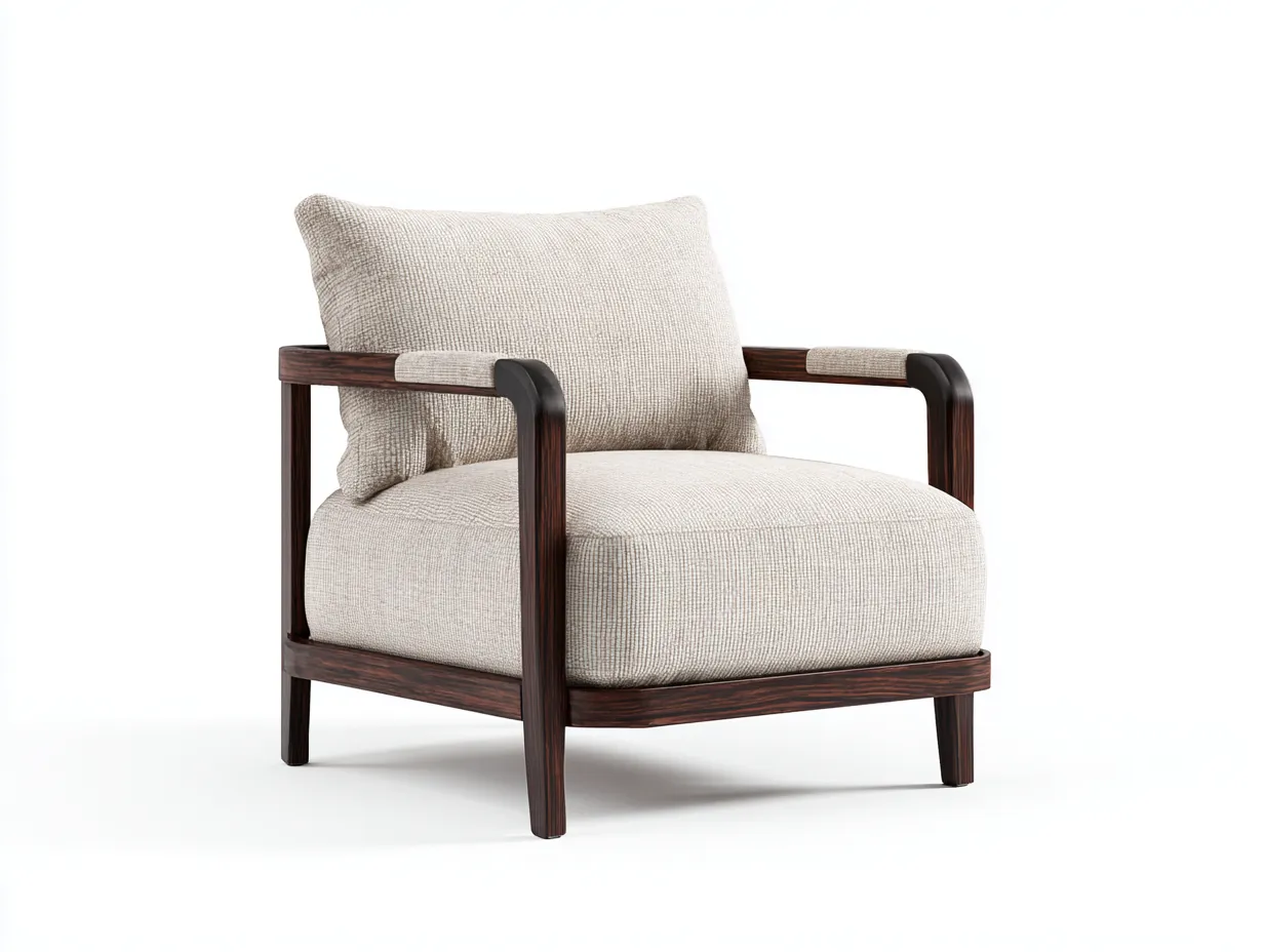 Sillón de tela 75x80x80 cm - Beige - Diseño contemporáneo-Cozygoloft