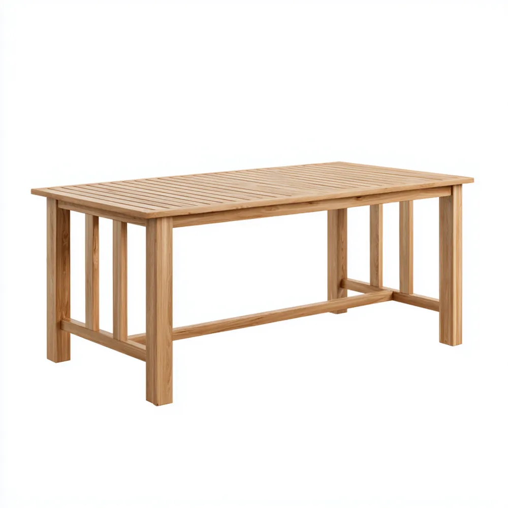 Table à manger en bois massif 180x90x75 cm - Naturel - Design Classique