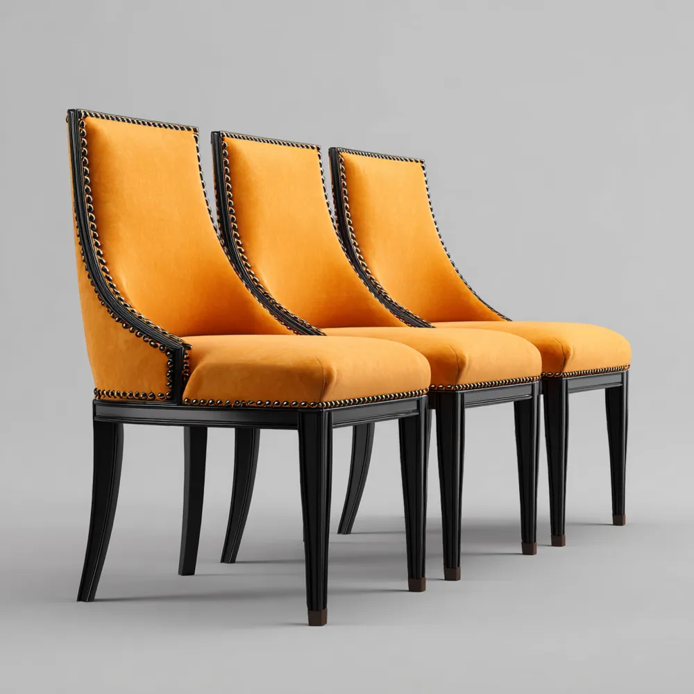 Chaises de salle à manger en velours Jaune 50x60x90 cm – Design moderne