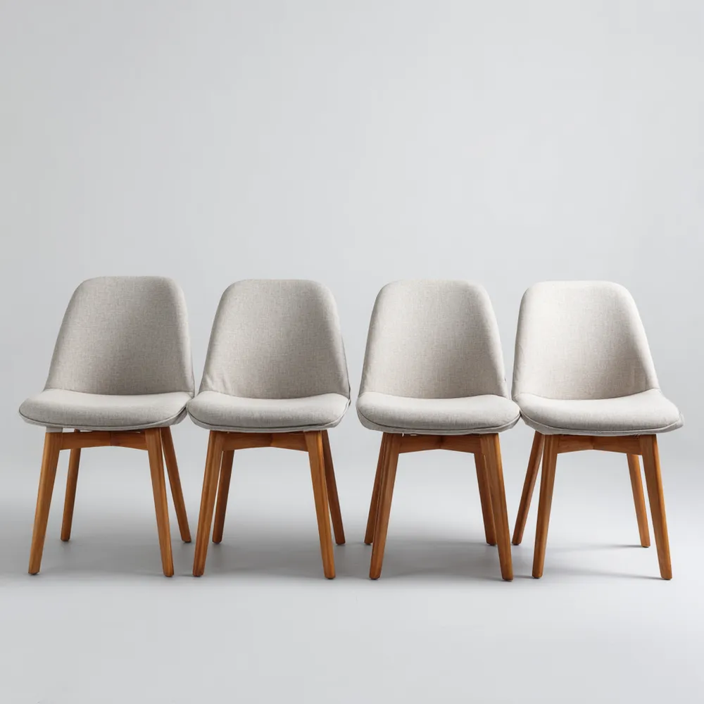 Chaise de salle à manger Tissu 48x55x84 cm – Gris clair – Design moderne