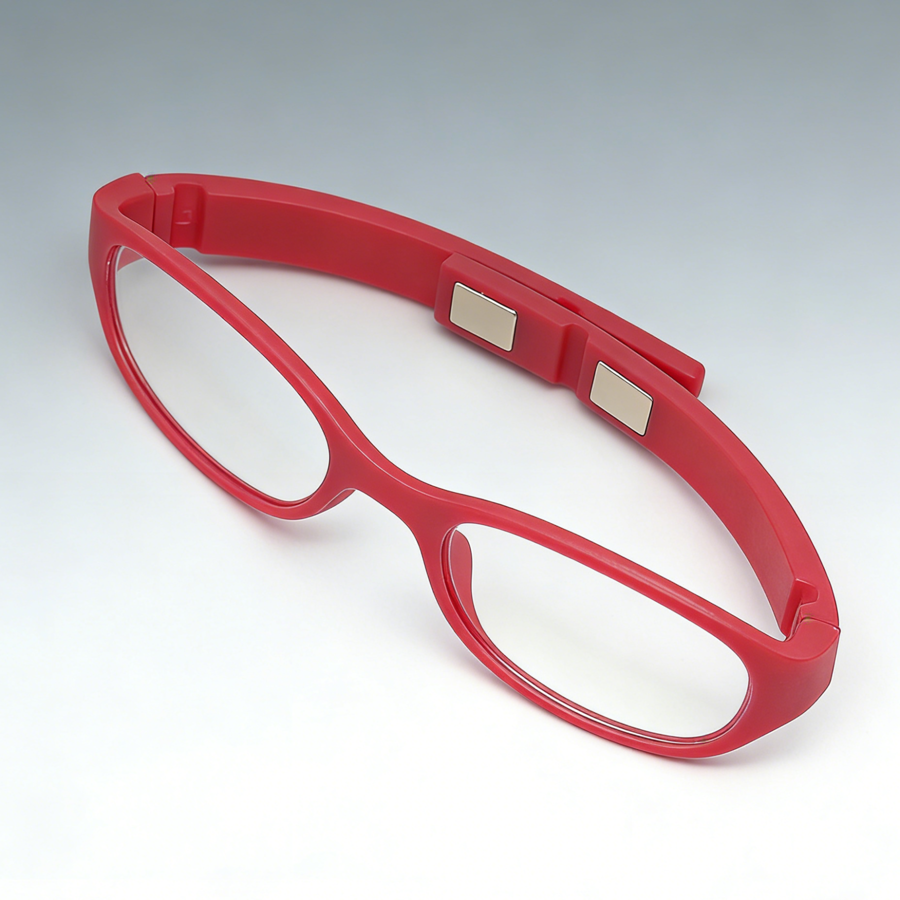 Portable wrist mounted magnetic folding reading glasses