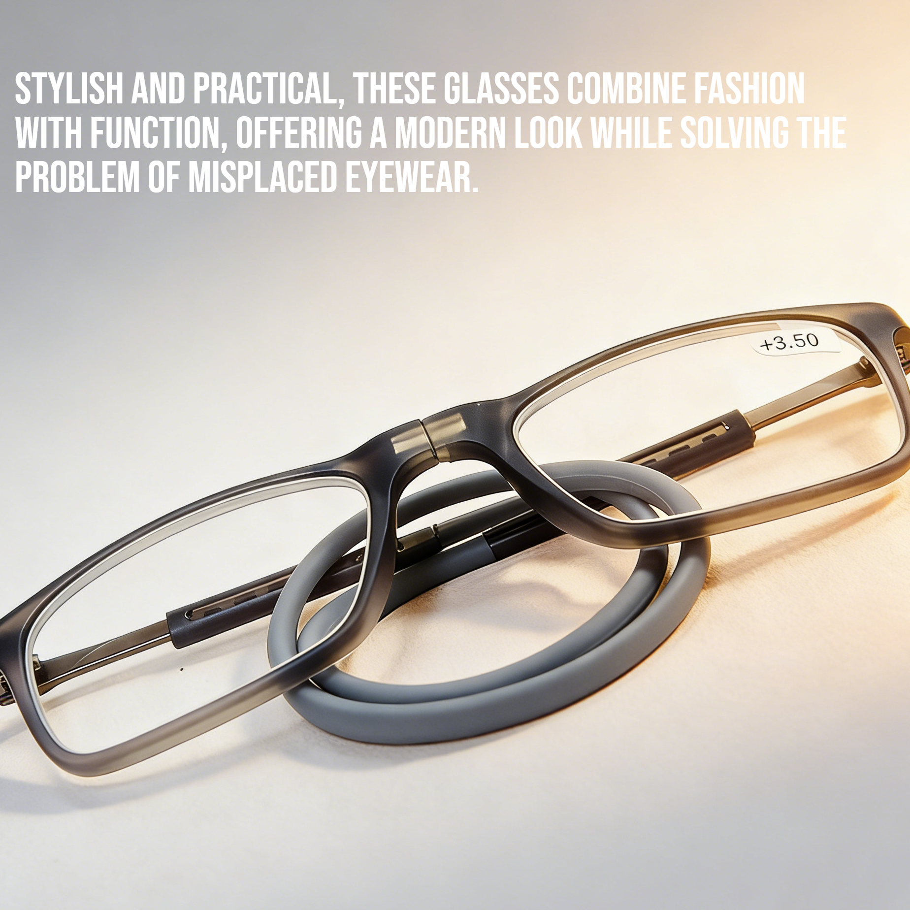 Portable magnetic reading glasses with durable hanging ropes
