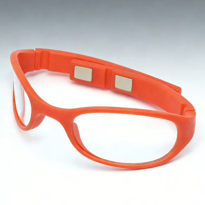 Portable wrist mounted magnetic folding reading glasses