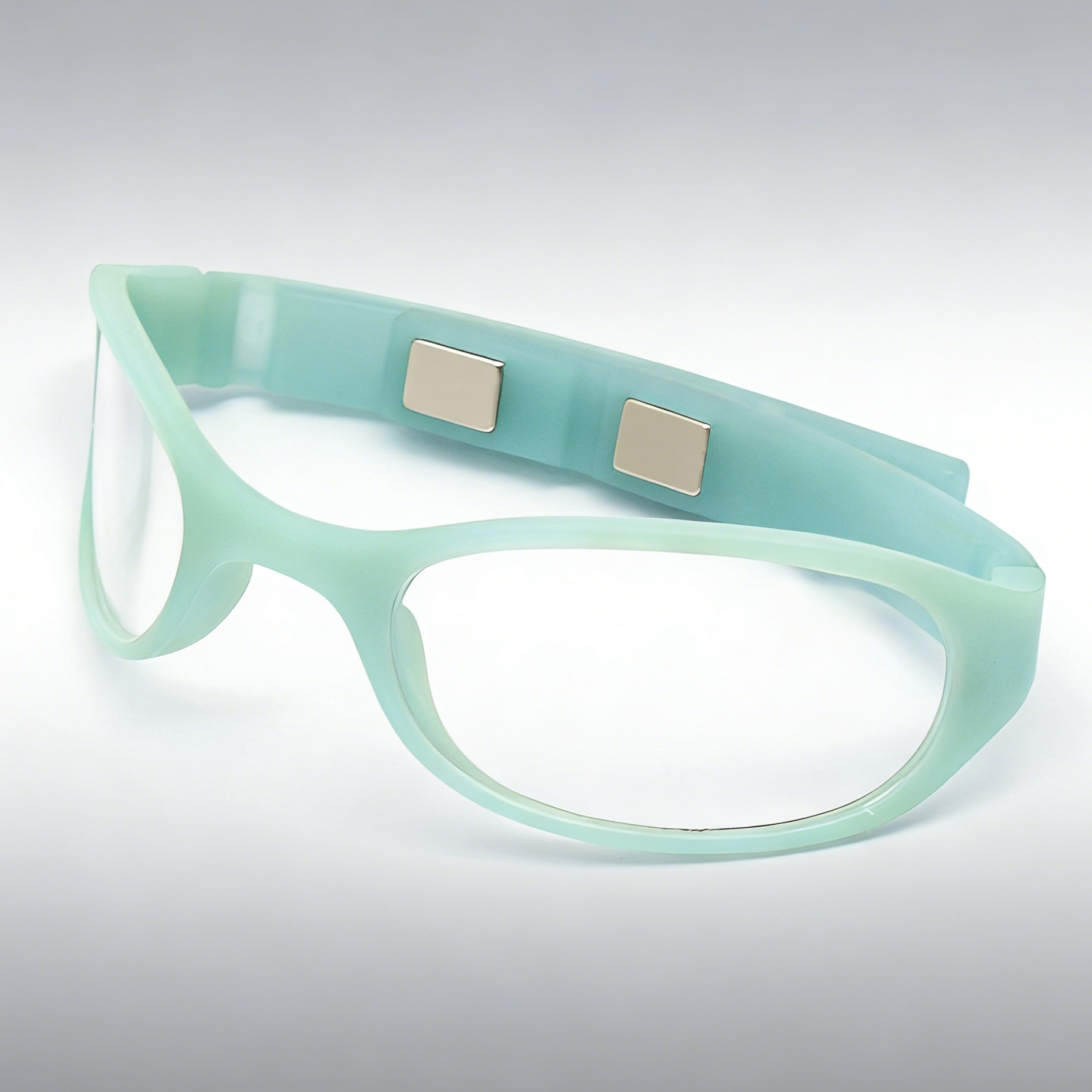 Portable wrist mounted magnetic folding reading glasses