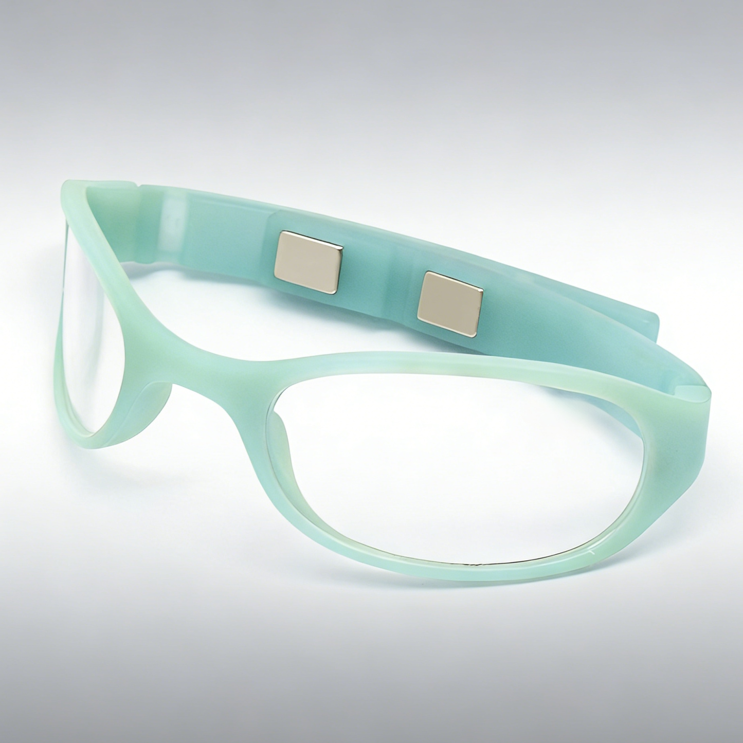 Portable wrist mounted magnetic folding reading glasses
