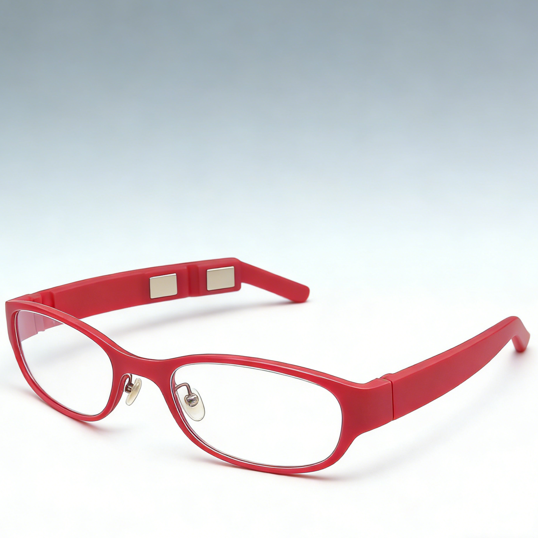 User wearing wrist mounted reading glasses