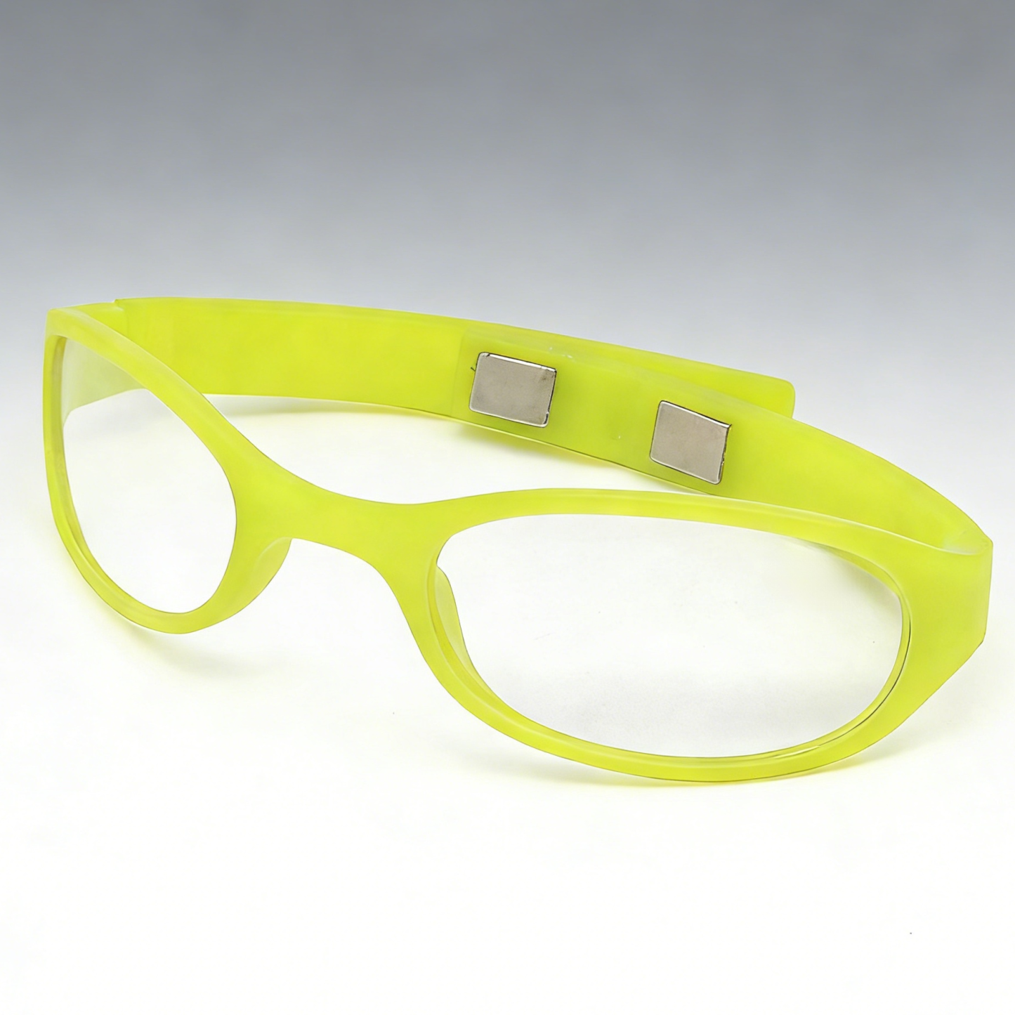 Portable wrist mounted magnetic folding reading glasses