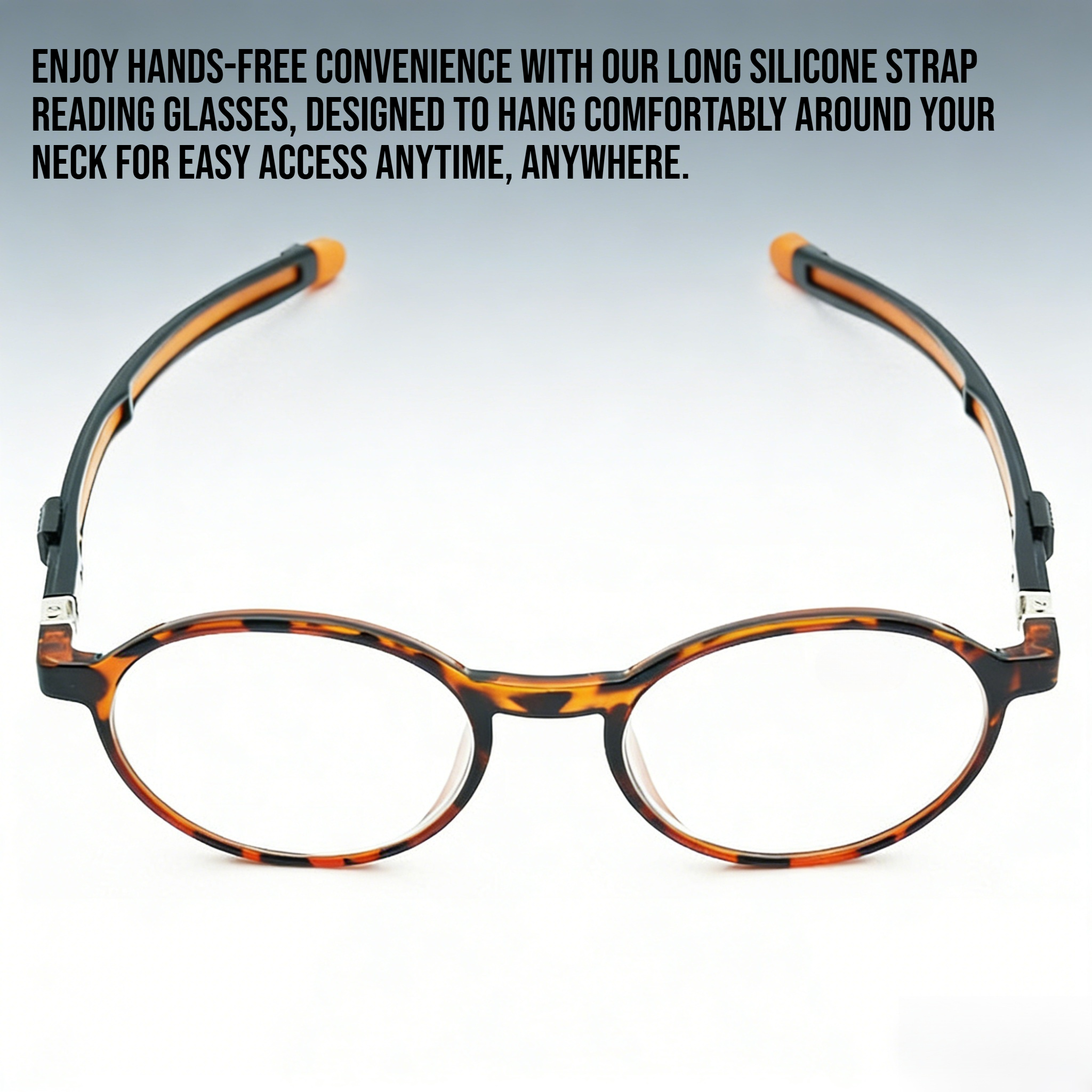 Can hang neck long silicone strap reading glasses