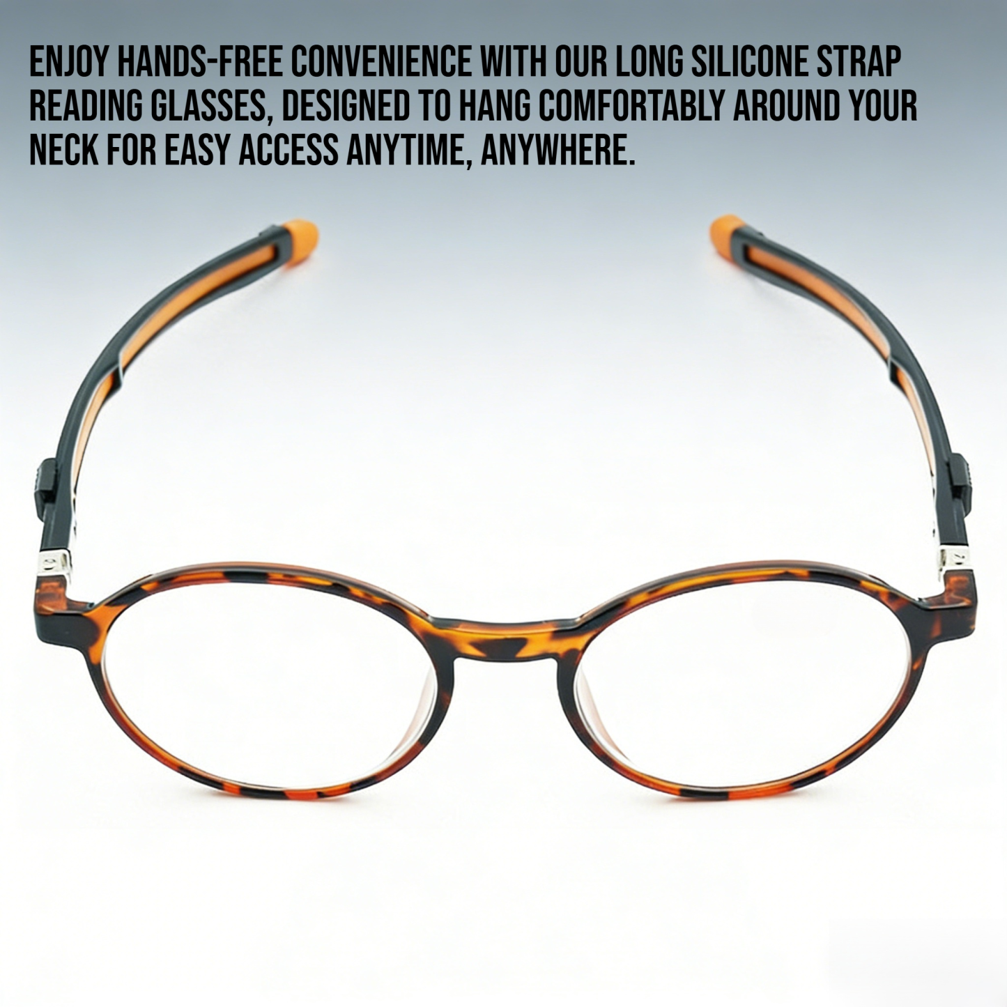 Can hang neck long silicone strap reading glasses