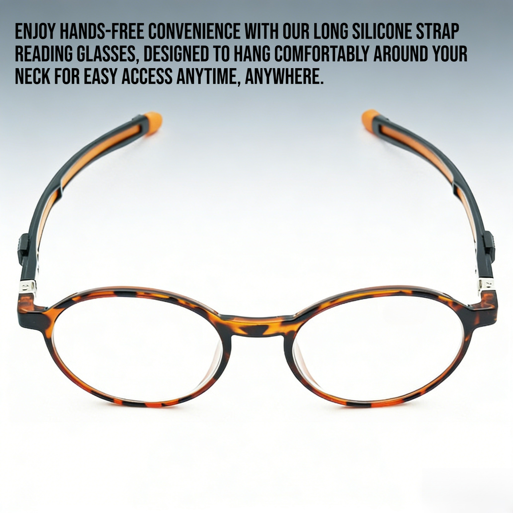 Can hang neck long silicone strap reading glasses