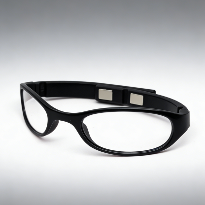 Portable wrist mounted magnetic folding reading glasses