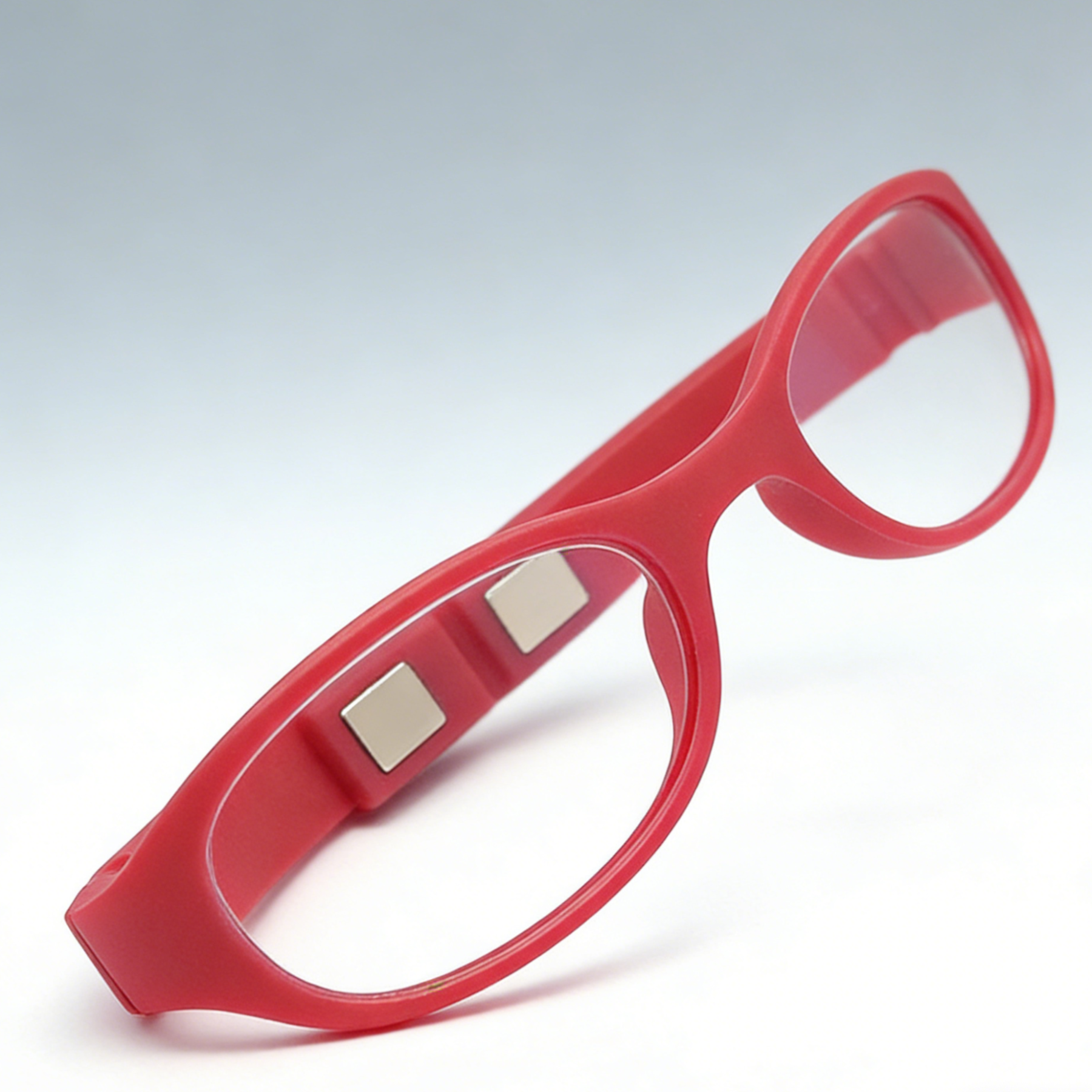 Portable wrist mounted magnetic folding reading glasses