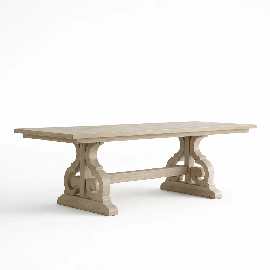 Tavolo rettangolare in legno di quercia chiaro 200x90x75 cm-COZYSOFACRAFTS