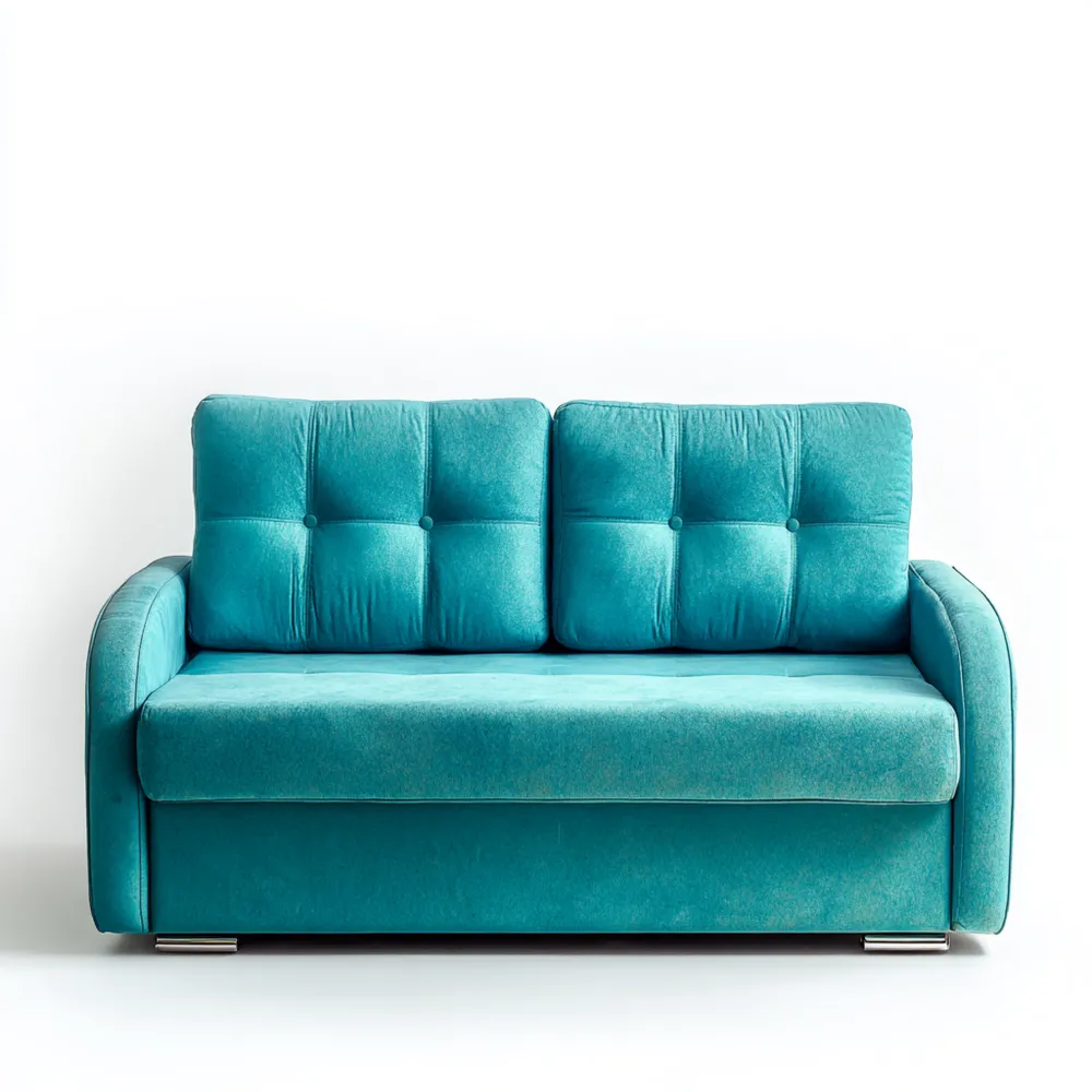 Divano due posti moderno in tessuto 150x85x90 cm - Turchese