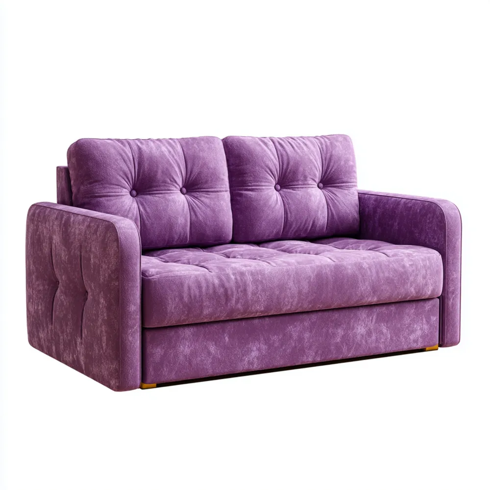 Divano due posti in tessuto 145x85x90 cm - Viola - Design Moderno
