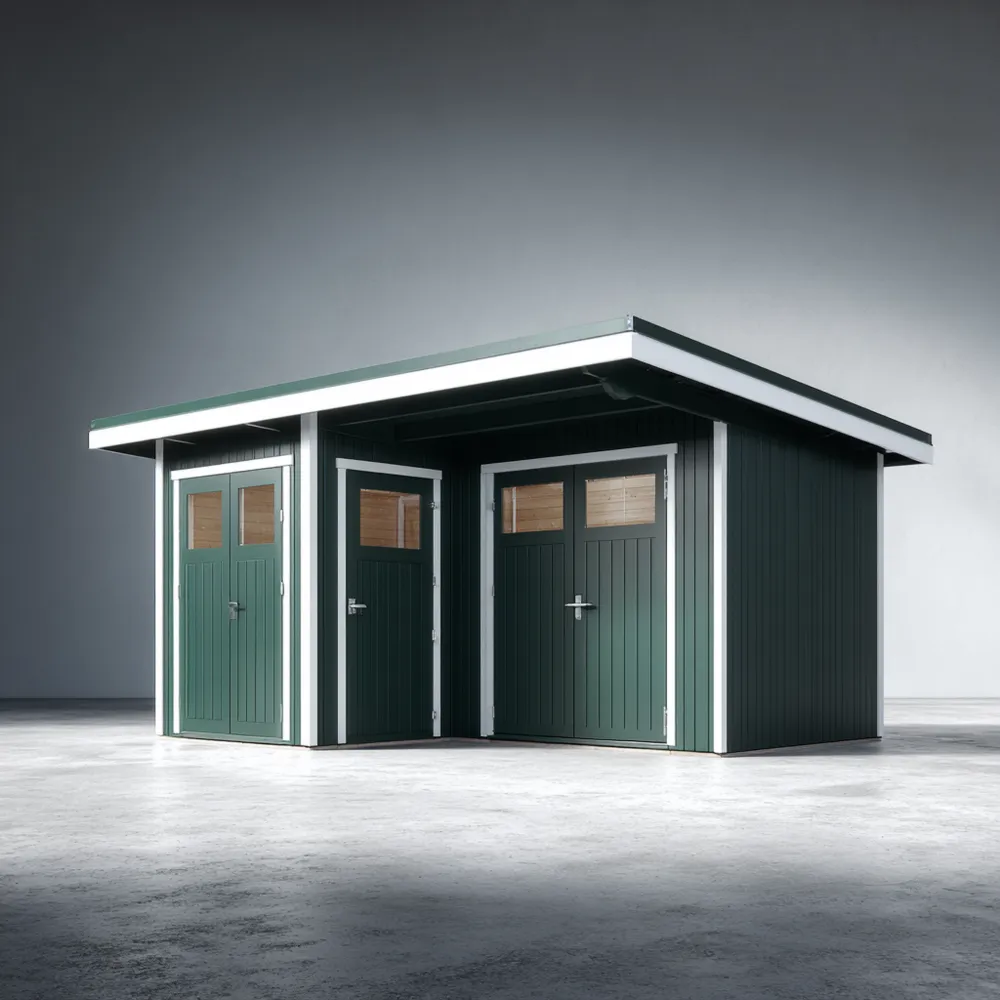 Casetta da giardino in metallo 300x200x230 cm - Verde scuro - Design moderno