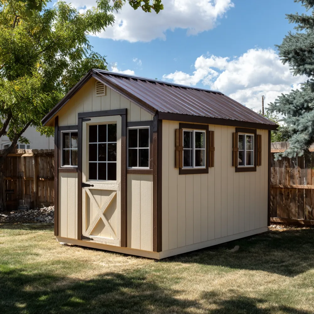 Casetta da giardino in legno 300x400x250 cm - Beige/Marrone - Tradizionale