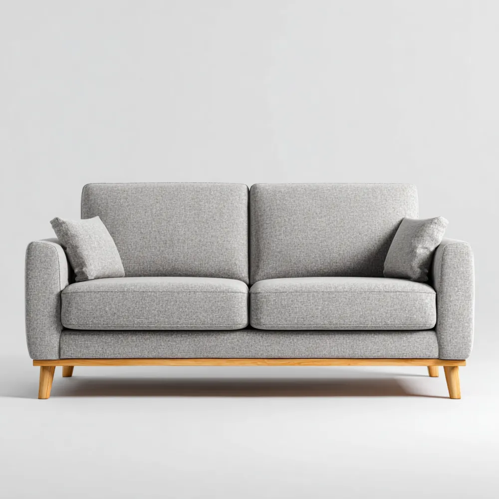 Divano a due posti in tessuto 150x85x80 cm - Grigio