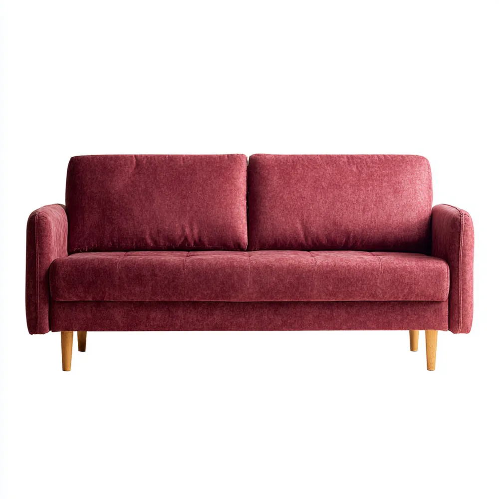 Divano due posti in tessuto 150x85x90 cm - Borgogna - Design moderno