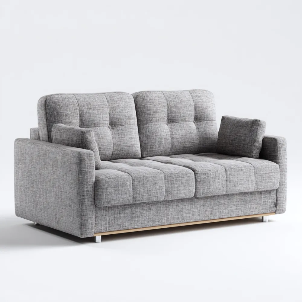 Divano due posti tessuto 150x80x75 cm - Grigio chiaro