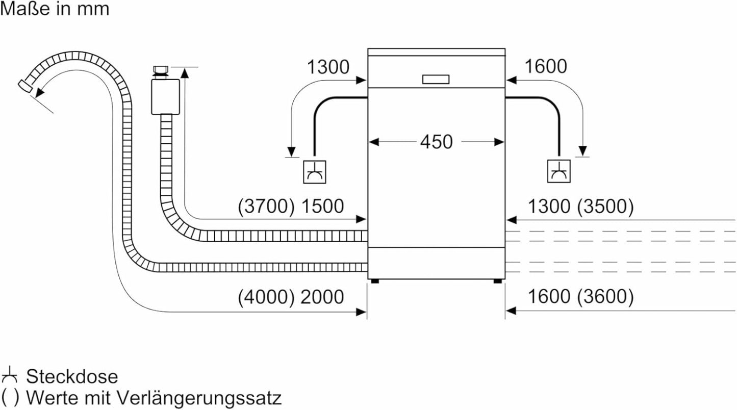 Bosch SPV2IKX10E Serie 2 Smarter Geschirrspüler vollintegriert, 45 cm breit, Besteckkorb, Extra Trocknen auf Knopfdruck, InfoLight roter Lichtpunkt am Boden, AquaStop Schutz gegen Wasserschäden, Weiß