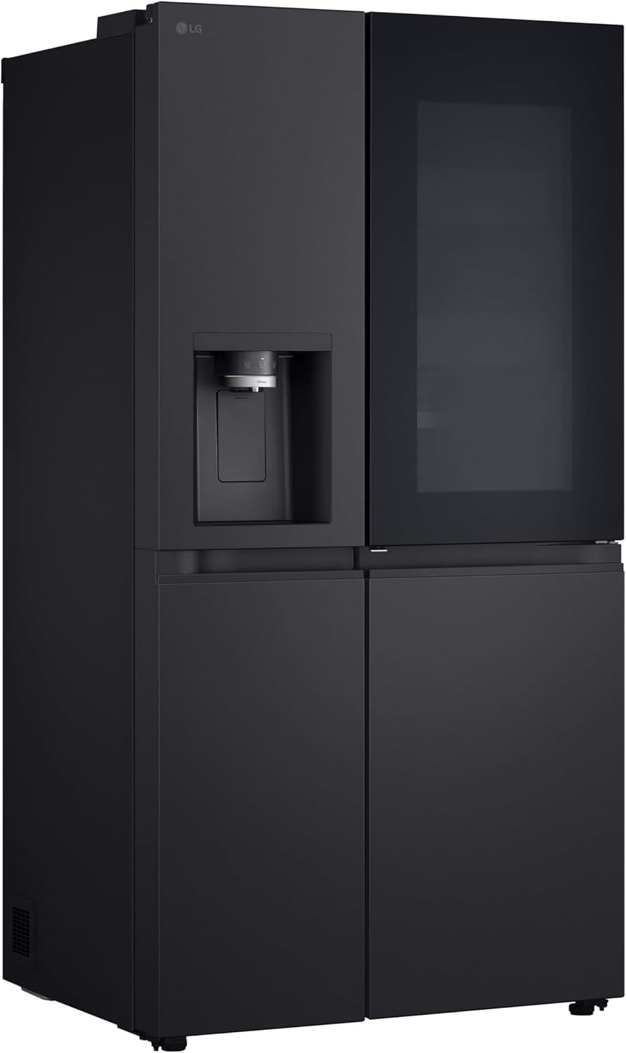 LG GSGV81PYLL Side by Side Kühlschrank, Klasse E, 635 L, Instaview, Kühlschrank mit Gefrierfach, Eis-, Crushed Ice- Wasserspender, Total NoFrost, Smart Inverter Kompressor, Wi-Fi