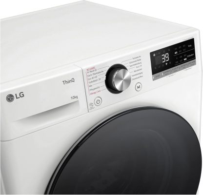 LG F4WV7080, Klasse A, Frontlader-Waschmaschine 8 kg, 1400 U/Min, AI Direct Drive, Wi-Fi, Tiefenreinigung mit Dampf, Große Kapazität, TRIPLE A, Außentür aus Sicherheitsglas, 62 x 60 x 85 cm ꟷ Weiß