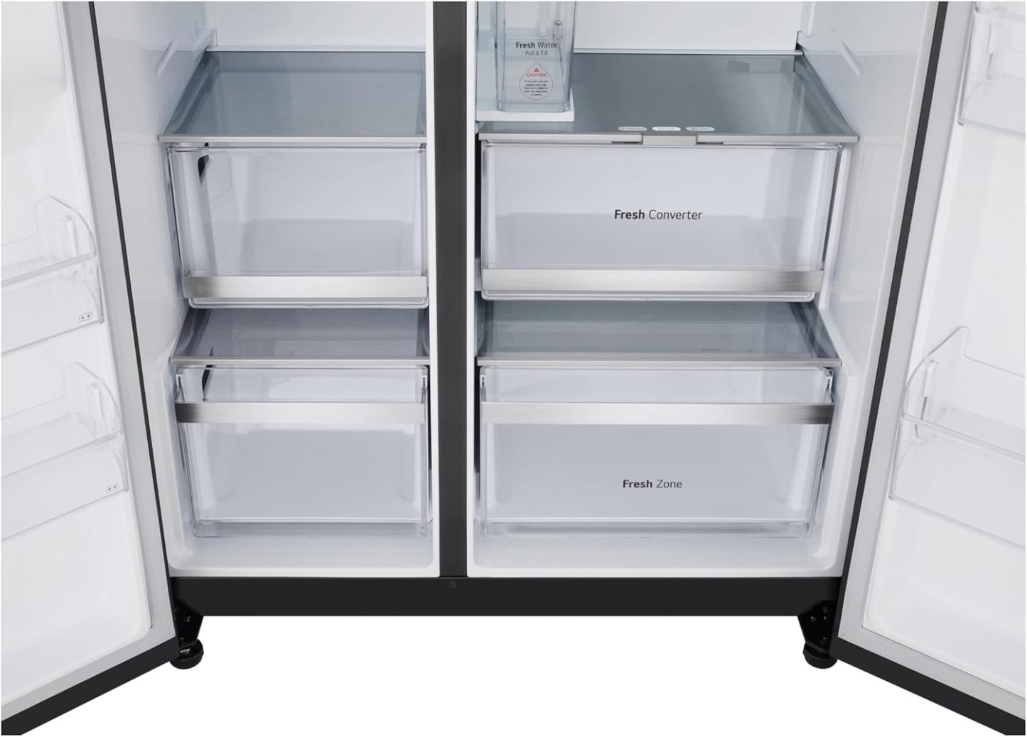 LG GSGV81PYLL Side by Side Kühlschrank, Klasse E, 635 L, Instaview, Kühlschrank mit Gefrierfach, Eis-, Crushed Ice- Wasserspender, Total NoFrost, Smart Inverter Kompressor, Wi-Fi