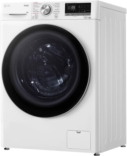 LG F4WV7080, Klasse A, Frontlader-Waschmaschine 8 kg, 1400 U/Min, AI Direct Drive, Wi-Fi, Tiefenreinigung mit Dampf, Große Kapazität, TRIPLE A, Außentür aus Sicherheitsglas, 62 x 60 x 85 cm ꟷ Weiß