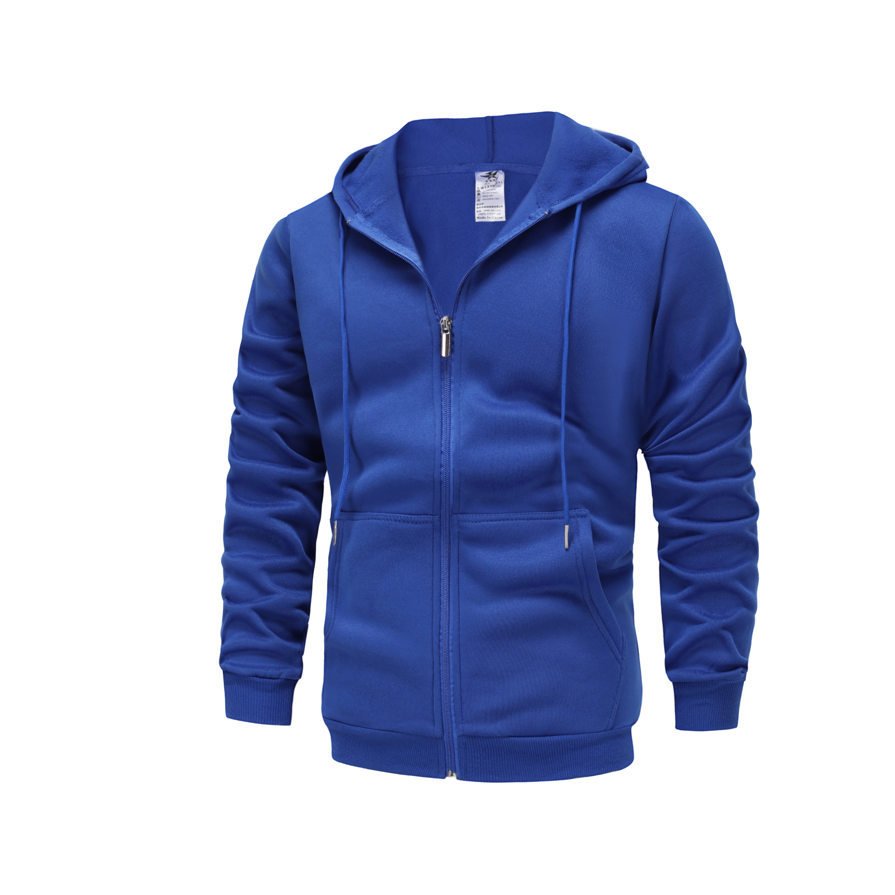 long sleeve mens casual zipper hoodie with kangaroo pocket drawstring pocket zipper hoodie details 10
