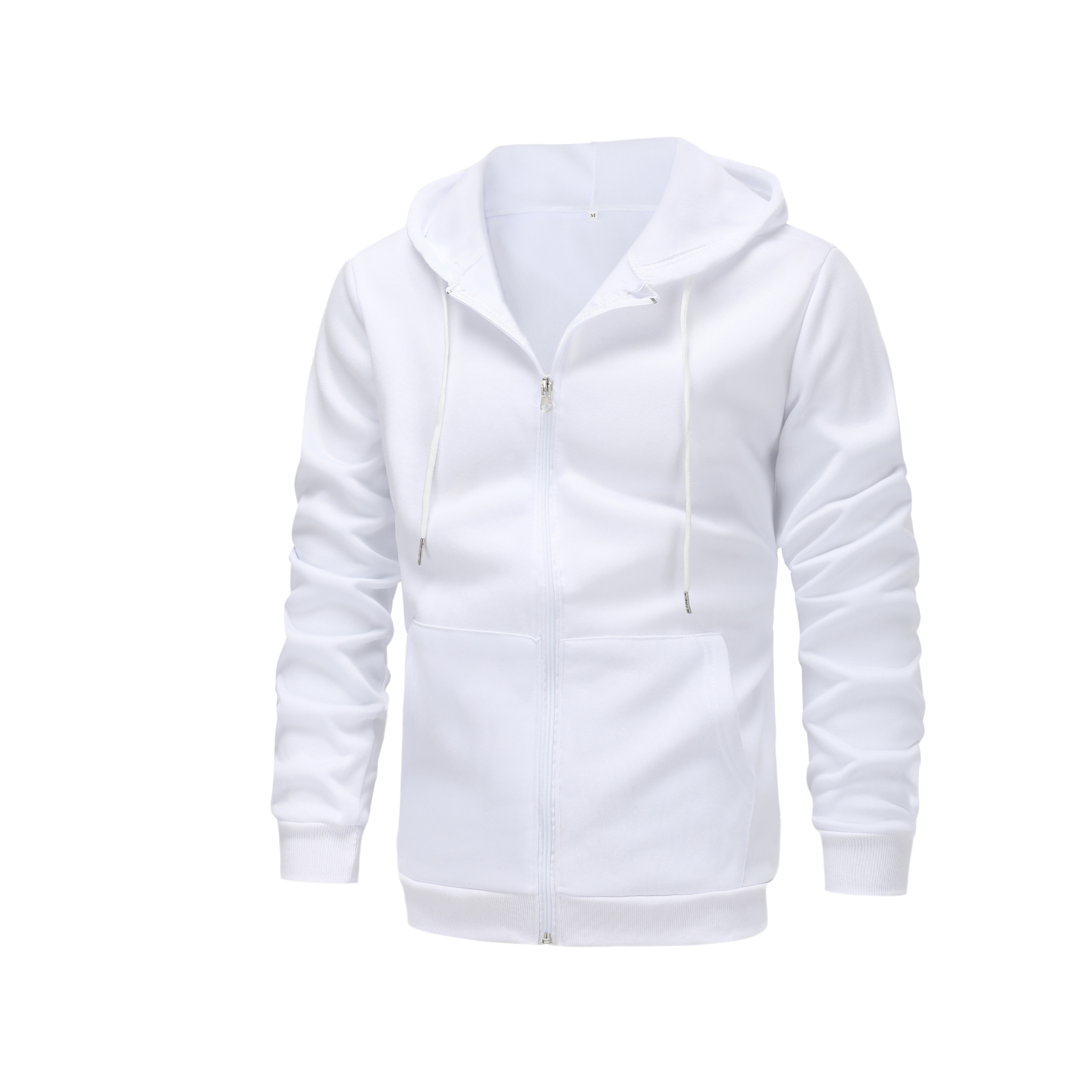 long sleeve mens casual zipper hoodie with kangaroo pocket drawstring pocket zipper hoodie details 2