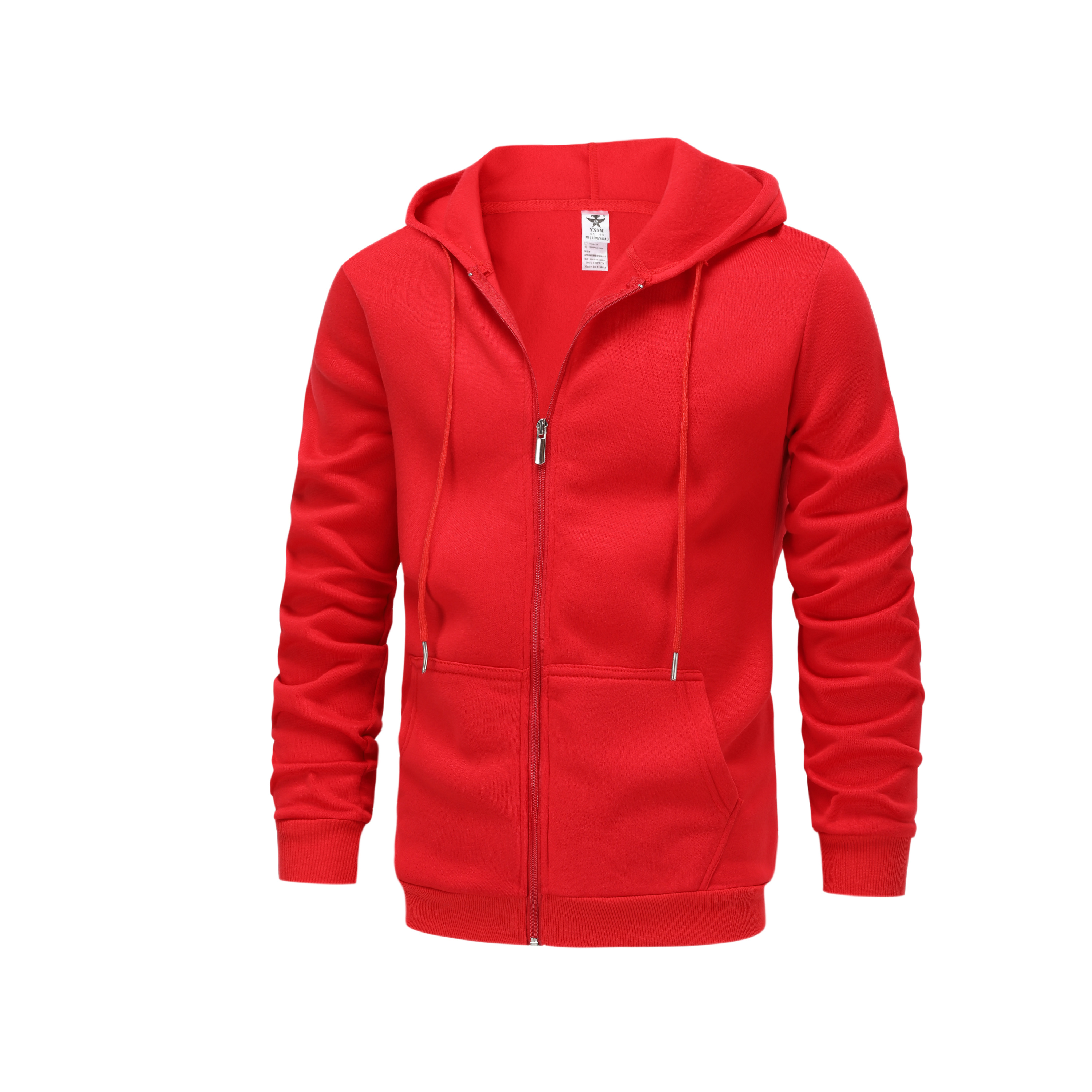 long sleeve mens casual zipper hoodie with kangaroo pocket drawstring pocket zipper hoodie details 8