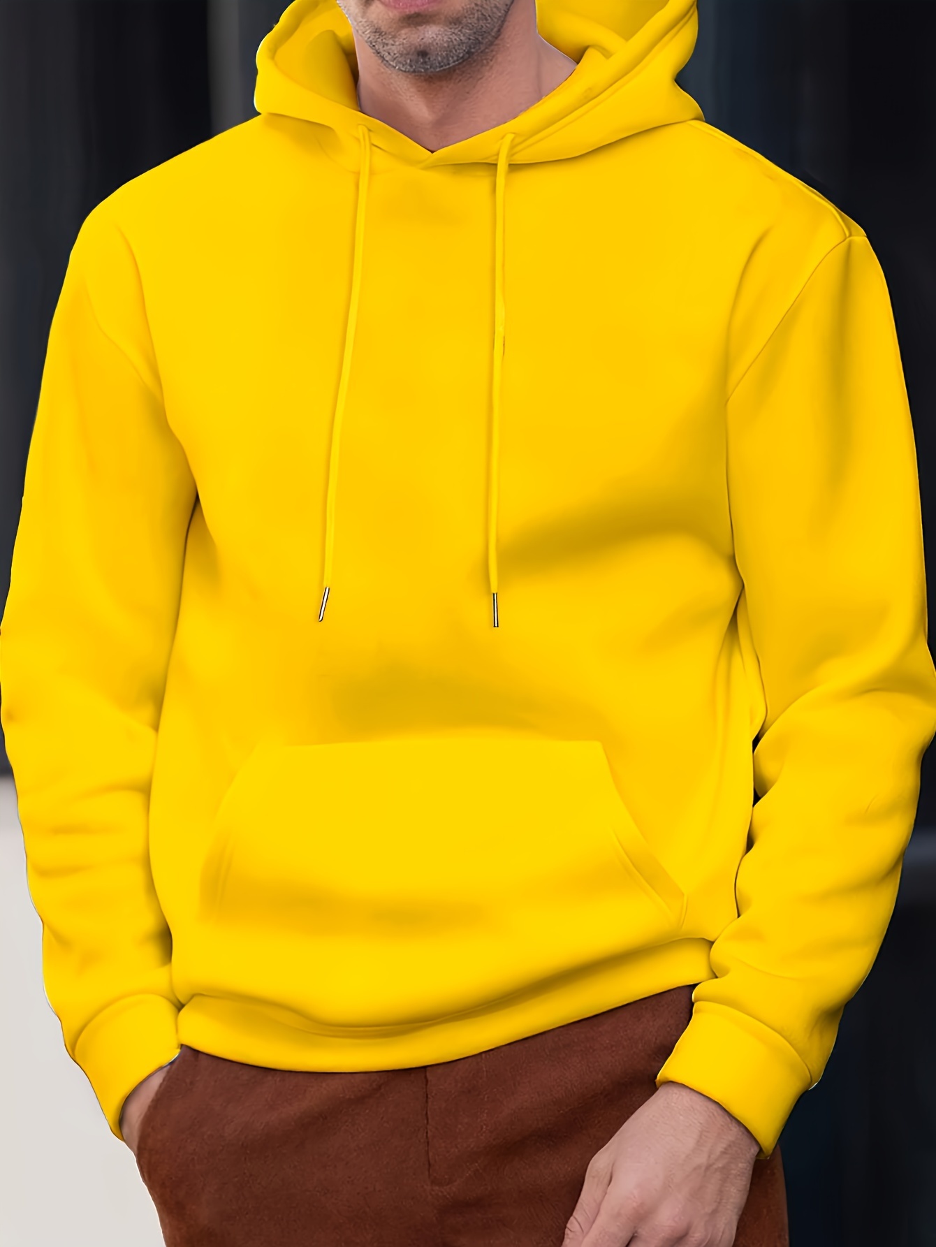 mens casual solid basic hooded sweatshirt streetwear for winter fall as gifts details 20