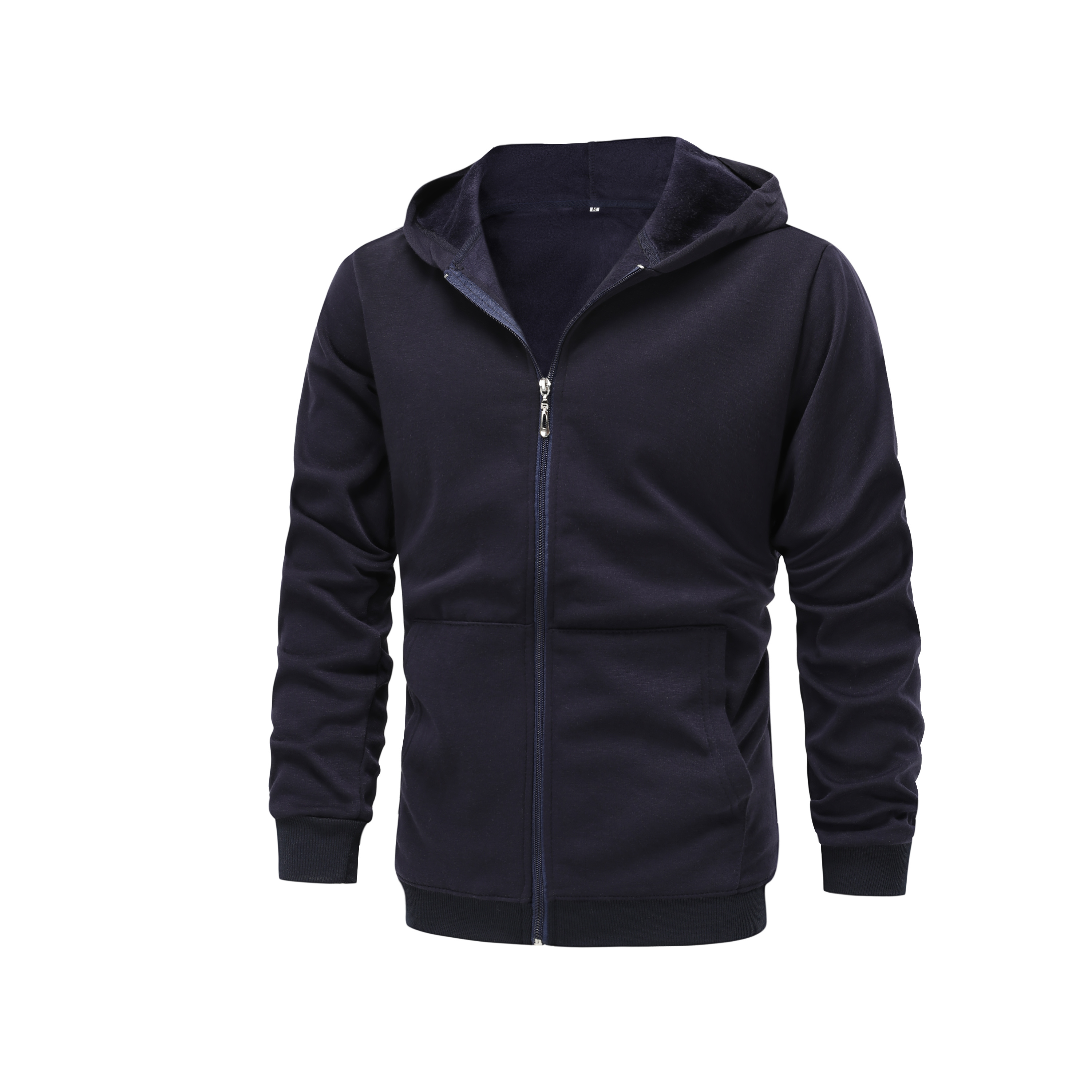 long sleeve mens casual zipper hoodie with kangaroo pocket drawstring pocket zipper hoodie details 6