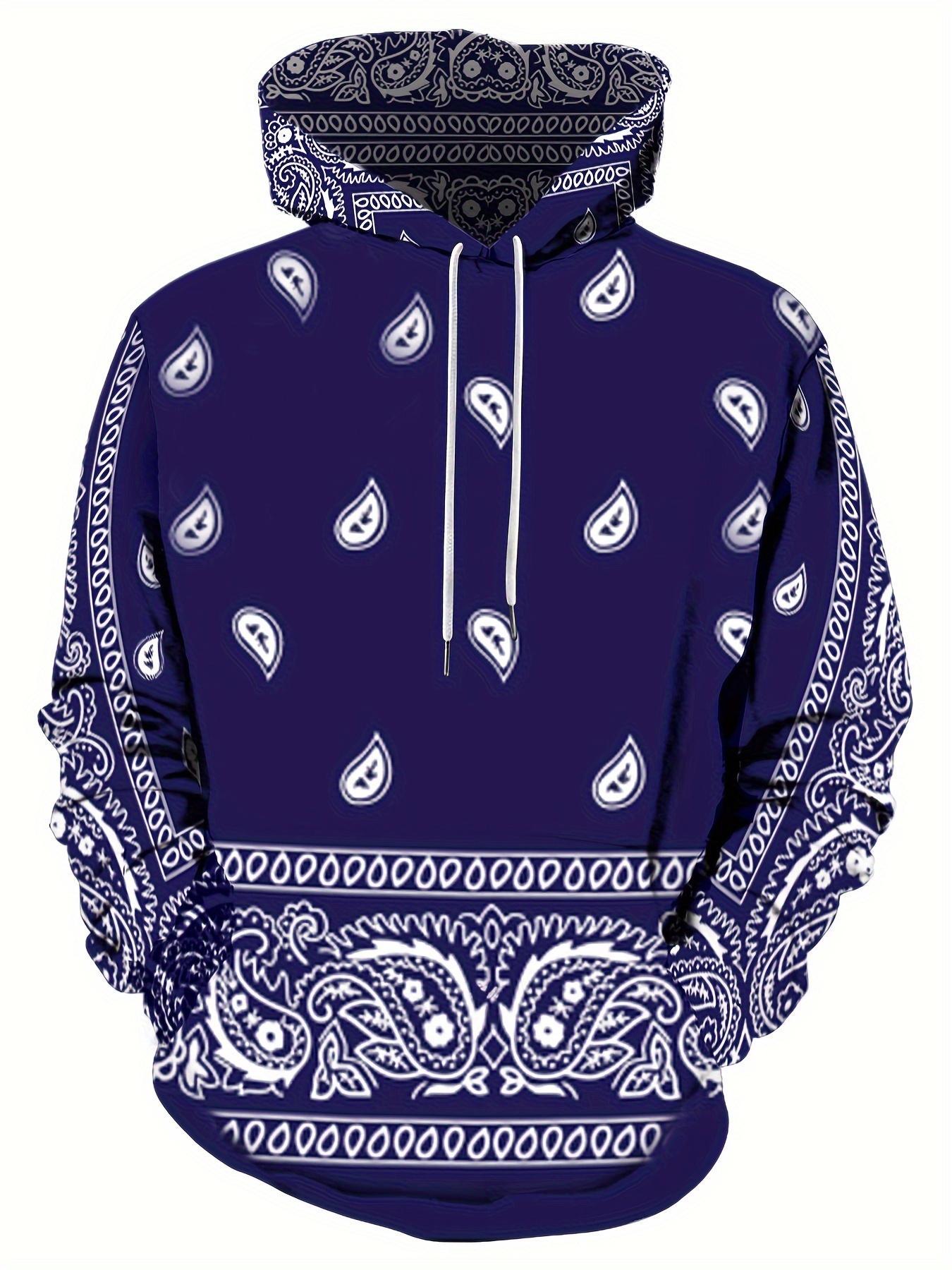 creative cashew pattern print hoodie cool hoodies for men mens casual graphic design hooded sweatshirt with kangaroo pocket streetwear for winter fall as gifts details 4