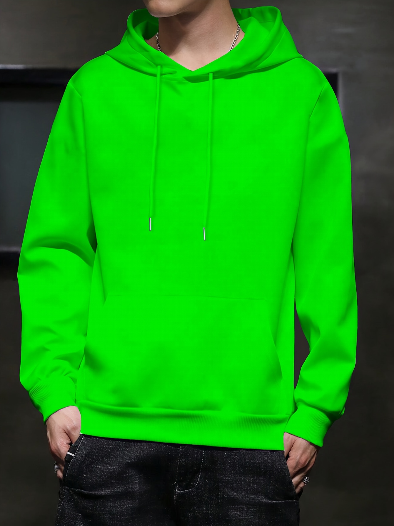 mens casual solid basic hooded sweatshirt streetwear for winter fall as gifts details 25