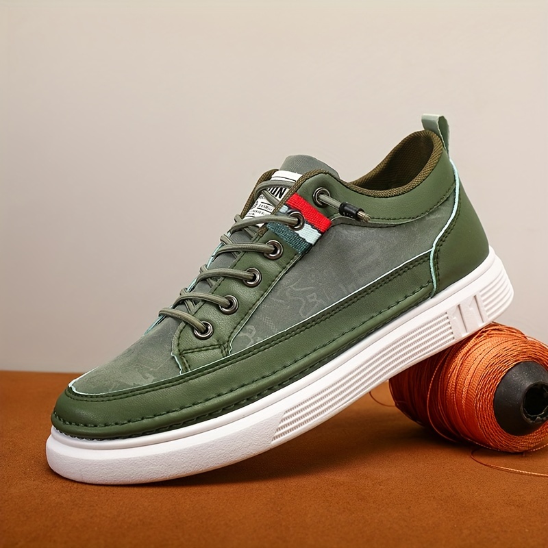 Men's All-Season Skate Shoes - Casual Gray Canvas Sneakers with White Rubber Sole, Non-Slip, Comfort Fit | Elastic Laces & EVA Insole for Casual Attire