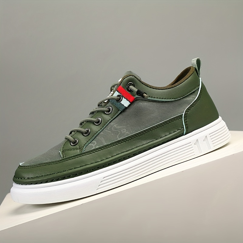 Men's All-Season Skate Shoes - Casual Gray Canvas Sneakers with White Rubber Sole, Non-Slip, Comfort Fit | Elastic Laces & EVA Insole for Casual Attire