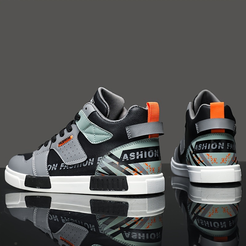 Men's Skateboarding Shoes Outdoor Sports Shoes Street Board Shoes Student Youth Four Seasons Comfortable and Versatile Fashion Small White Shoes Mid Top Foot Protection